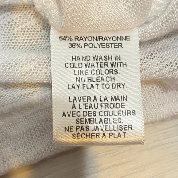 Gibson Sheer Cold-Shoulder Snow White Knit Tank Top Size M - Picture 16 of 16